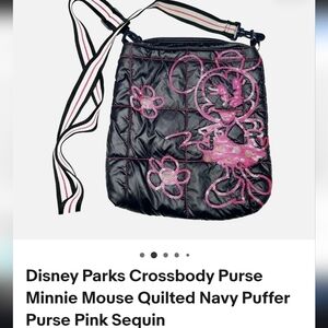 Disney Resort Shanghai Minnie Mouse Sequence Puffer Crossbody NWOT